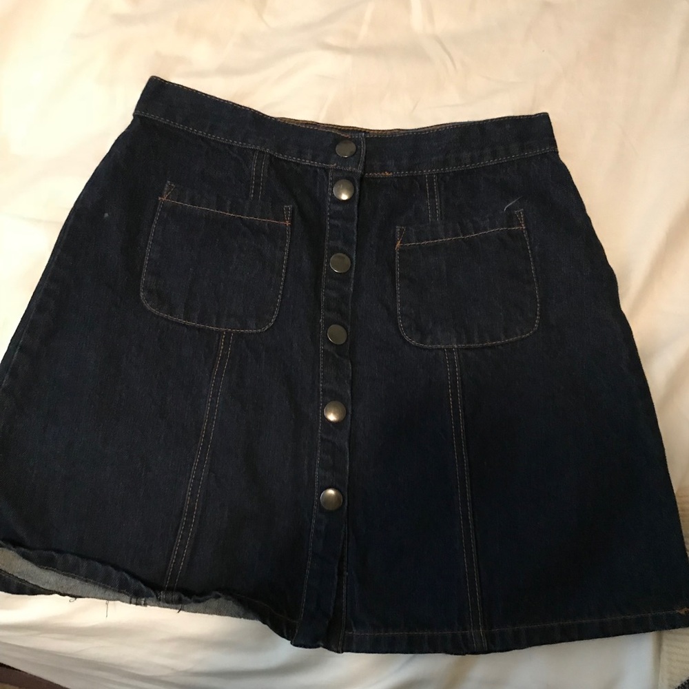 BDG button up denim skirt